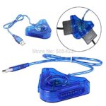 New World Dual PS2 to PC PS3 USB Game Controller Converter Adapter Blue