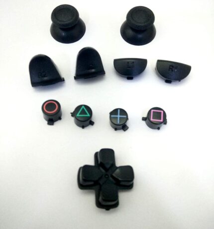 Black Full Sets Replacement Parts Buttons R2 L2 with Analog Cap For PlayStation 4 PS4 Controller [video game]