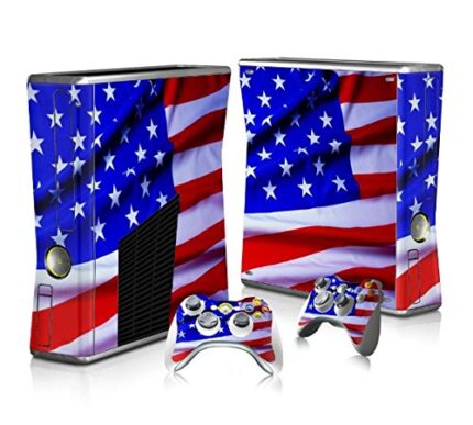 NEW world American flag skin sticker for Microsoft Xbox 360 slim 4gb & 250 gb [video game]