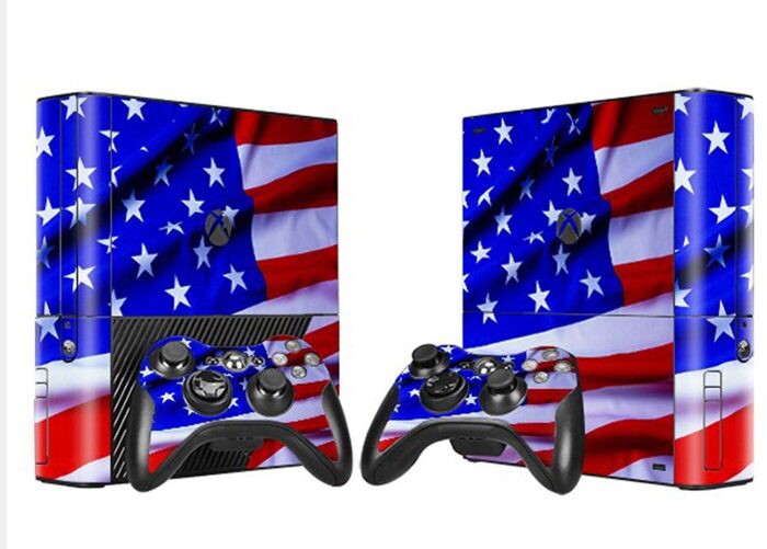 NEW American flag skin sticker for Microsoft Xbox 360 E 4gb & 250 gb, For Xbox 360 E series model [video game]