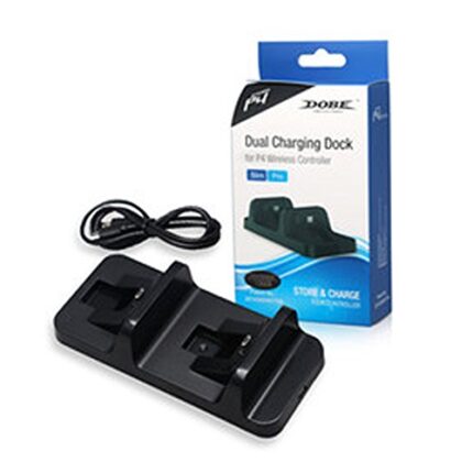 New World Dobe Dual Charging Dock for PS4 Controller, PS4 Controller Charging Stand (Black) [video game]