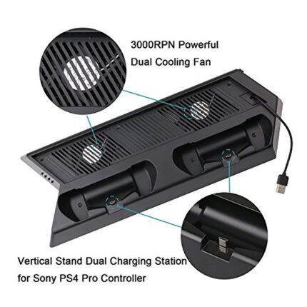 New World Vertical Cooling Stand with Charging Dock usb hub For PS4 Pro Sony Playstation 4 Pro