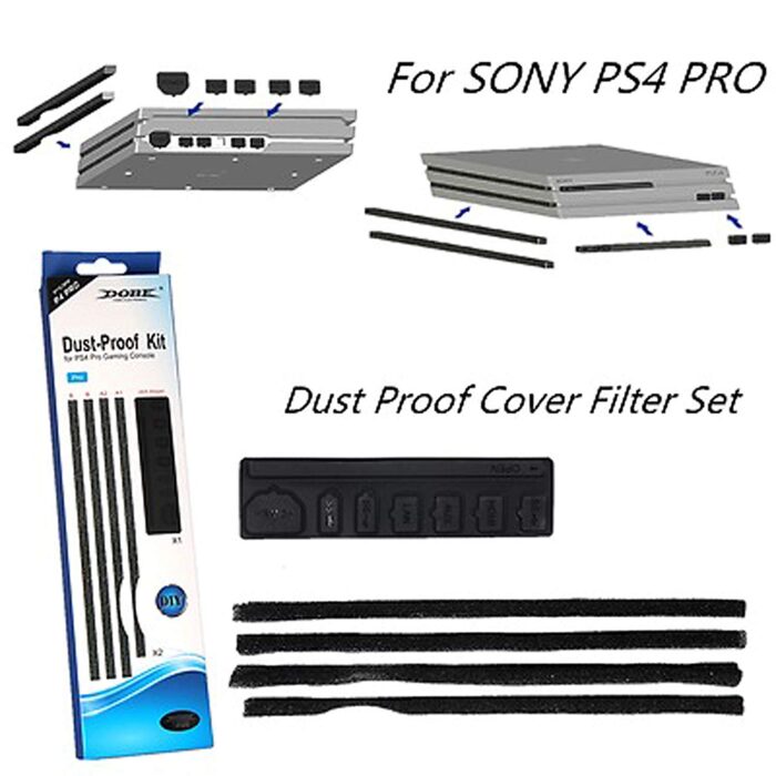 New World PS4 Pro Dust Proof Kit Prevent Cover Case Stopper Pack for Sony PS4 Pro (Black) [video game]