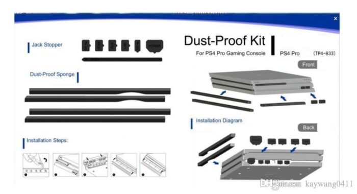 New World PS4 Pro Dust Proof Kit Prevent Cover Case Stopper Pack for Sony PS4 Pro (Black) [video game]