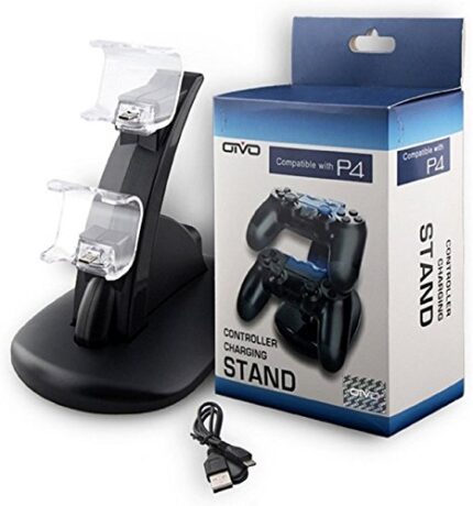 New World Dual Gaming Controller LED Charging Stand USB Charger Station for PS4 Controller (Black) [video game]