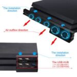 New World 2 in1 External USB Hub and Turbo Cooling Fan for Sony PS4 Pro Gaming Console