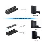 PS4 Fat PS4 SLIM PS4 Pro Vertical stand Cooling Fan USB Hub Controller Charging Dock All in One For PS4 PRO and PS4 FAT Gaming Console Only [video game]