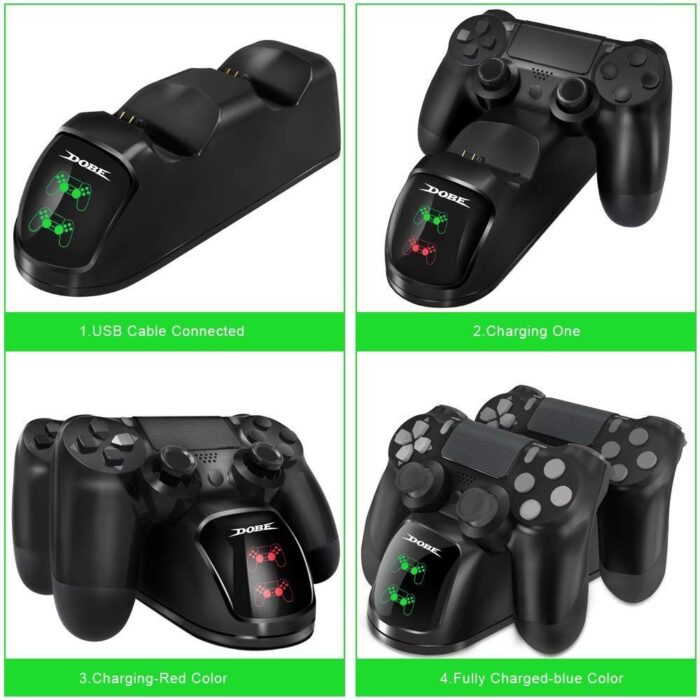 Dobe New World PS4 Controller Charging Dock with LED charging Indicator (Black) [video game]