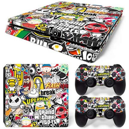 New World Bomb Graffiti Theme Design skin sticker for PS4 Slim Console and Controller [video game]