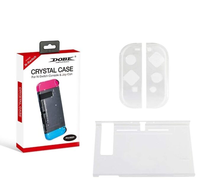 Dobe Plastic Hard Shell Crystal Clear Case for Nintendo Switch Console Joy-Con Game Accessories