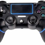 PS4 Controller Wireless Gamepad Joystick for PS4 Playstation 4/Pro/Slim/PC and Laptop with Motion Motors and Audio Function, Mini LED Indicator, USB Cable and Anti-Slip - Blue
