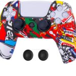 New World PS5 Controller Silicone Cover Case For PS5 Controller Skin Anti Slip Protective Case Sleeve for Playstation 5 DualSense Controller With Thumbgrips free