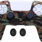 New World PS5 Controller Silicone Cover Case PS5 Controller Skin Anti Slip Protective Case Sleeve for Sony Playstation 5 DualSense Controller With Thumbgrips free - Brown Army