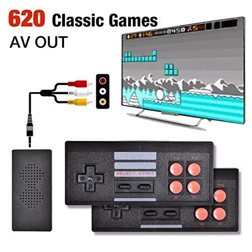 Old Arcade Classic Retro Game Console, 8 BIt TV AV Output Interface USB Game  stick Console, plug & play wireless video game for kids for 2 Players Built  in 620 Extreme mini