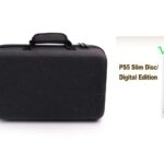 New World for PS5 Slim Storage Bag, Travel Bag Carry Case for PS5 Slim,Waterproof Shoulder Bag for PlayStation 5 Slim with Both Side Storage Compartment- Black