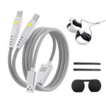MOJOXR 2-in-1 Controller Charging Cable for PS VR2 Controllers,Fast Charging Cords Nylon Braided Type-C Interface Ports,Great VR Gaming Controller Charging Accessories for Playstation VR2 Controllers