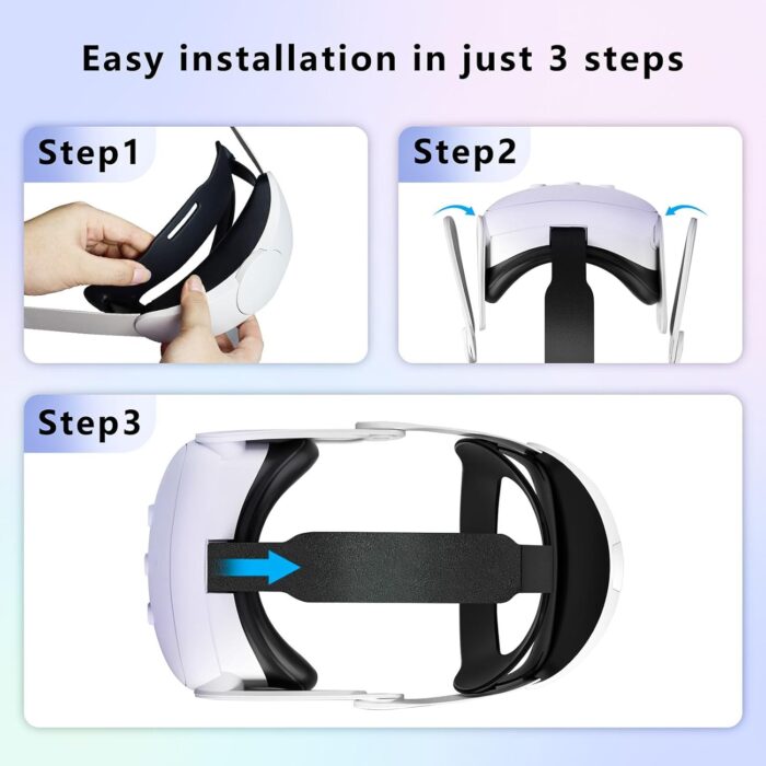 Saqico Comfort Head Strap Compatible with Meta Quest 3S and Quest 3,Adjustable Elite Strap Reduce Pressure & Balanced Weight Distribution for Oculus Quest 3/3S VR Headset Accessories- Only Headstrap - Image 7