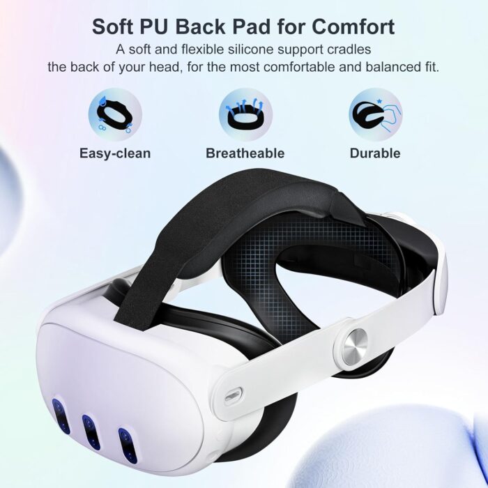 Saqico Comfort Head Strap Compatible with Meta Quest 3S and Quest 3,Adjustable Elite Strap Reduce Pressure & Balanced Weight Distribution for Oculus Quest 3/3S VR Headset Accessories- Only Headstrap - Image 6
