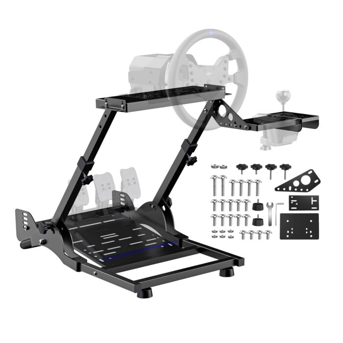 PXN  A10 Racing wheel stand Steering Wheel Stand Compatiable with Logitech G29 G25 G27 G923 V9 V10 V12 MOZA R21 R16 with Shifter Mount Folding Stand Adjustable Racing Wheel Stand,(Racing Wheel NOT Included) - Image 5