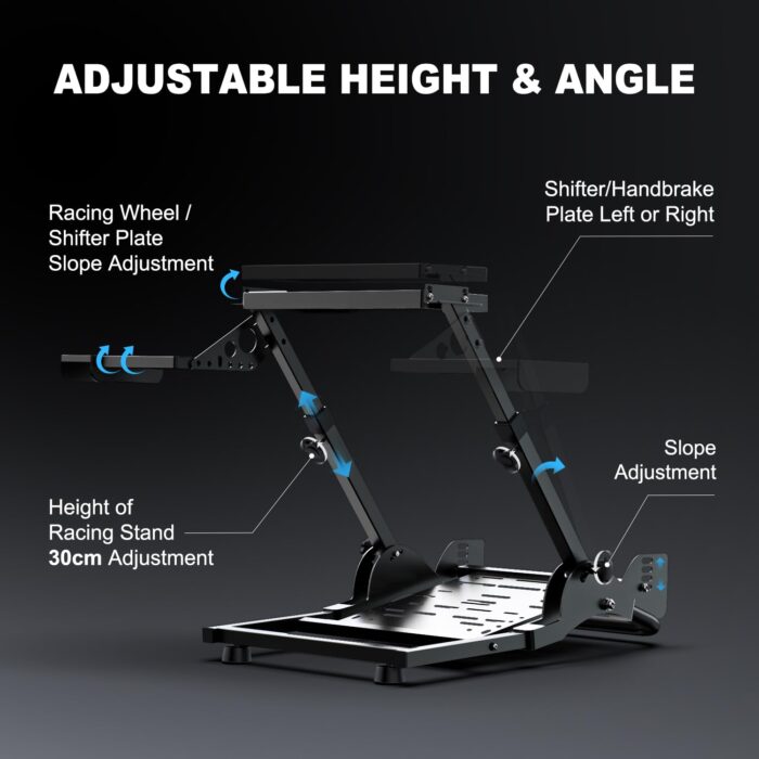 PXN  A10 Racing wheel stand Steering Wheel Stand Compatiable with Logitech G29 G25 G27 G923 V9 V10 V12 MOZA R21 R16 with Shifter Mount Folding Stand Adjustable Racing Wheel Stand,(Racing Wheel NOT Included) - Image 7