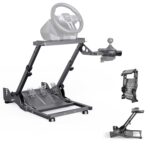 PXN  A10 Racing wheel stand Steering Wheel Stand Compatiable with Logitech G29 G25 G27 G923 V9 V10 V12 MOZA R21 R16 with Shifter Mount Folding Stand Adjustable Racing Wheel Stand,(Racing Wheel NOT Included)
