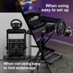 PXN  A10 Racing wheel stand Steering Wheel Stand Compatiable with Logitech G29 G25 G27 G923 V9 V10 V12 MOZA R21 R16 with Shifter Mount Folding Stand Adjustable Racing Wheel Stand,(Racing Wheel NOT Included) - Image 8