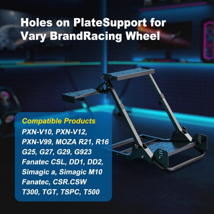 PXN  A10 Racing wheel stand Steering Wheel Stand Compatiable with Logitech G29 G25 G27 G923 V9 V10 V12 MOZA R21 R16 with Shifter Mount Folding Stand Adjustable Racing Wheel Stand,(Racing Wheel NOT Included) - Image 10