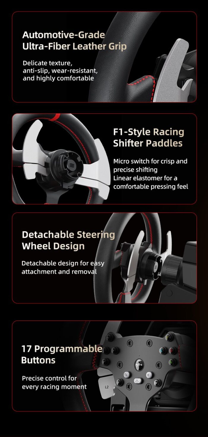 PXN V10 Pro Direct Drive Racing Steering Wheel and Pedals Compatible with PC, PS4, Xbox with 6 Month  Warranty - Image 9