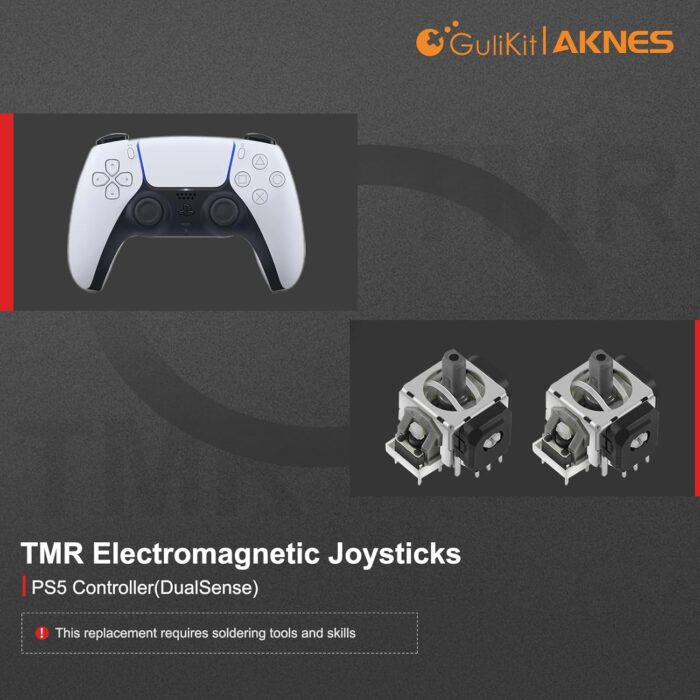 GuliKit TMR Magnetic Joystick Replacement Kit for PS5 DualSense/DualSense Edge Controller,Anti-Drift Electromagnetic Stick Repair Module with Thumbstick Caps, Soldering Required - Image 3