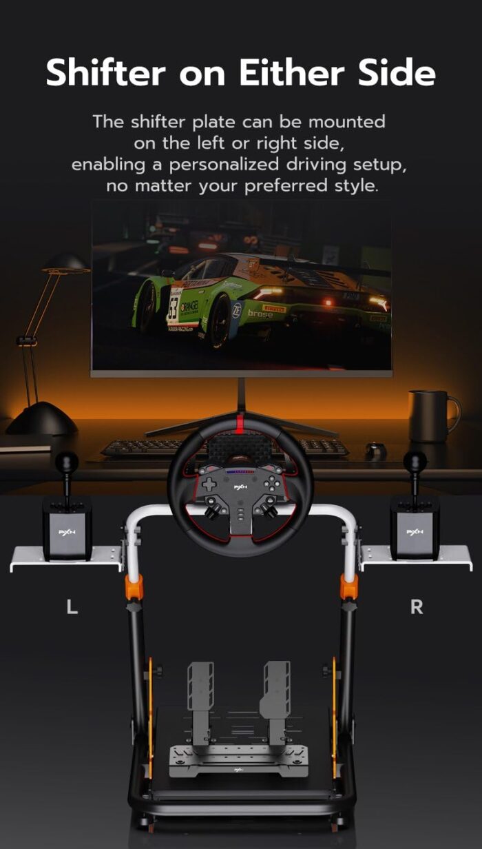 PXN A11 Foldable Racing Wheel Stand | Adjustable Height & Pedal Angle | Compatible with a wide range of racing wheel PXN (VD4, VD6, VD10, V12, V10, V10 Pro, V10 Ultra) Logitech G29/G923, Thrustmaster, Fanatec, MOZA | Heavy Duty Steel Frame, 6 month warranty - Image 6