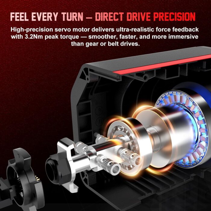 PXN V10 Ultra Direct Drive Racing Wheel, 3.2Nm Force Feedback, Hall Effect Metal Pedals With Shipping   6 month warranty - Image 2