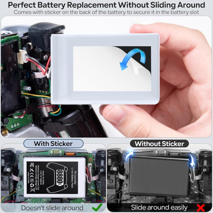 New World Replacement Battery Pack for PS5 Controller, 8880mWh High Capacity, Rechargeable Li-ion Battery Pack for PS5 Controller - 1 pc-  VG-P5366 - Image 4