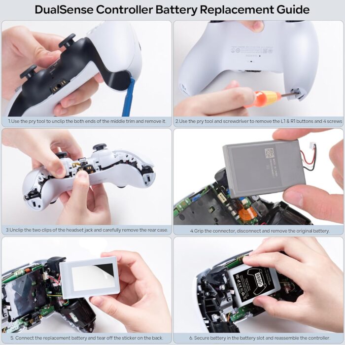 New World Replacement Battery Pack for PS5 Controller, 8880mWh High Capacity, Rechargeable Li-ion Battery Pack for PS5 Controller - 1 pc-  VG-P5366 - Image 5