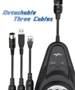 PXN A7 Gear Shifter for Gaming Steering Wheel - H Shifter with 6-Speed, 3 Cables(USB, RJ11,DIN), Push Down Reverse Gear, P-Brake and High&Low Speed Buttons - Universal on PC With warranty - Image 8