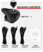 PXN A7 Gear Shifter for Gaming Steering Wheel - H Shifter with 6-Speed, 3 Cables(USB, RJ11,DIN), Push Down Reverse Gear, P-Brake and High&Low Speed Buttons - Universal on PC With warranty - Image 4