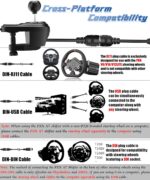 PXN A7 Gear Shifter for Gaming Steering Wheel - H Shifter with 6-Speed, 3 Cables(USB, RJ11,DIN), Push Down Reverse Gear, P-Brake and High&Low Speed Buttons - Universal on PC With warranty - Image 6